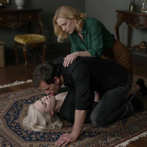 Intimate Moments in a Dimly Lit Room