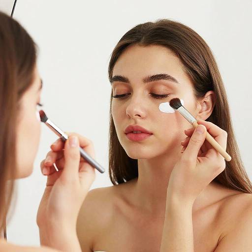 Close-Up Makeup Application Portrait