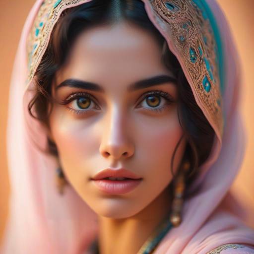 Portrait of Woman in Traditional Headscarf