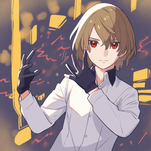 Illustration of Akechi gorou, persona in the style of Kinocopro