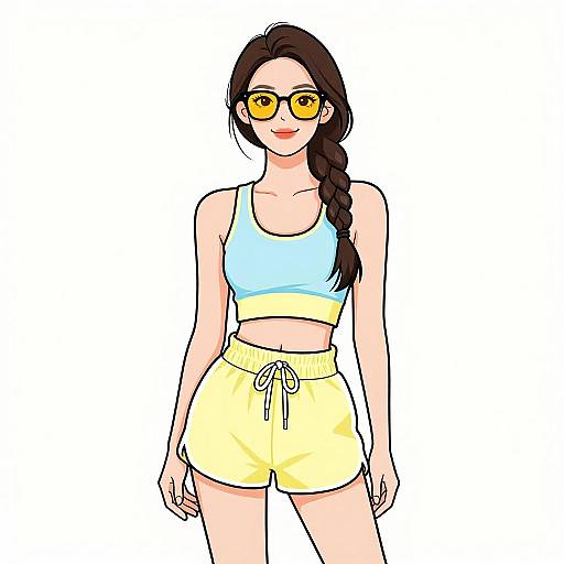 Sporty Casual Woman in Pastel Outfit