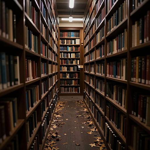 Endless Dim Library Aisle Mystery