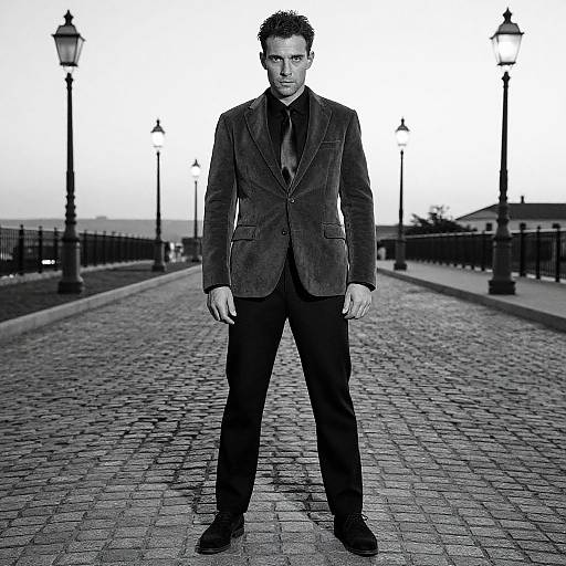 Confident Man in Velvet Blazer Evening Scene