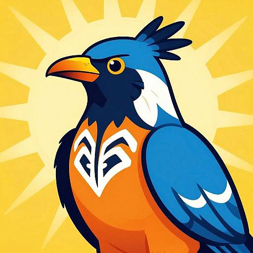 Vibrant Thunderbird Tribal Illustration