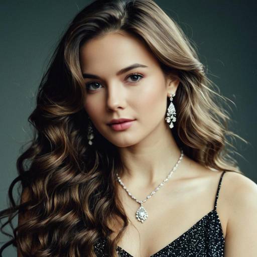 Elegant Brown-Haired Girl with Jewelry
