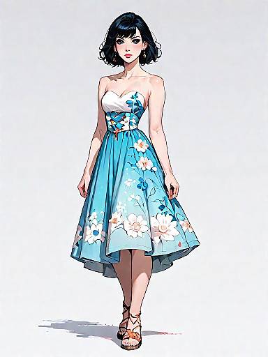 Woman in Floral Boho Chic Dress