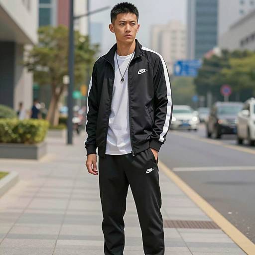 Urban Hip Hop Style Model in Tracksuit