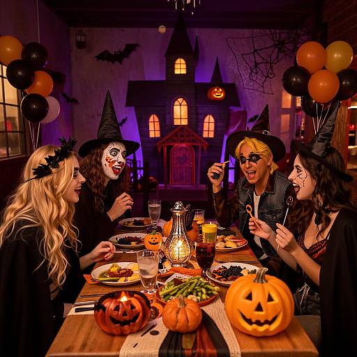 Vibrant Halloween Party Scene