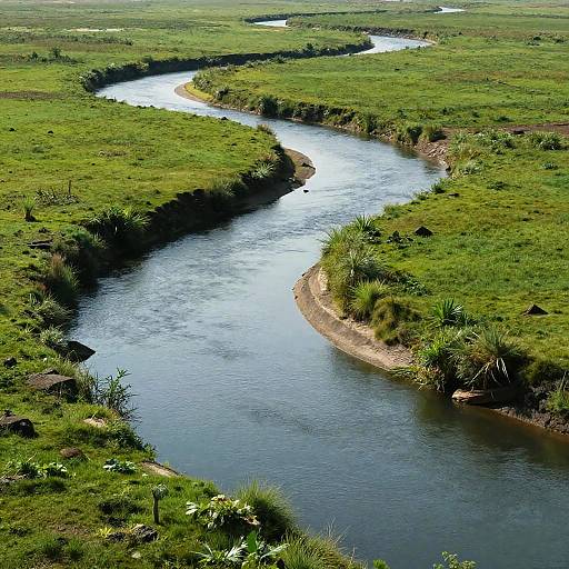 Photorealistic Meandering Riverbend Landscape