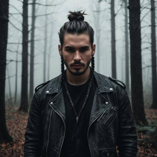 Gothic Forest Scene with Stylish Man