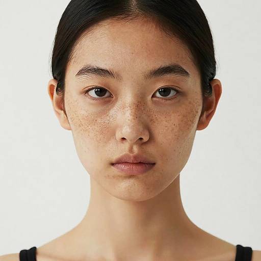 Freckled Fashion Model Studio Portrait