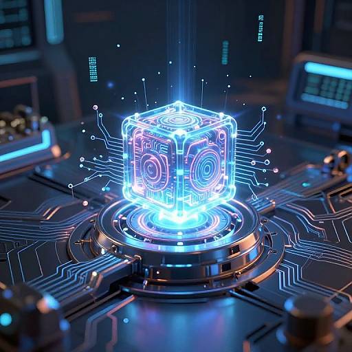 Glowing AI Core in Sci-Fi Chamber