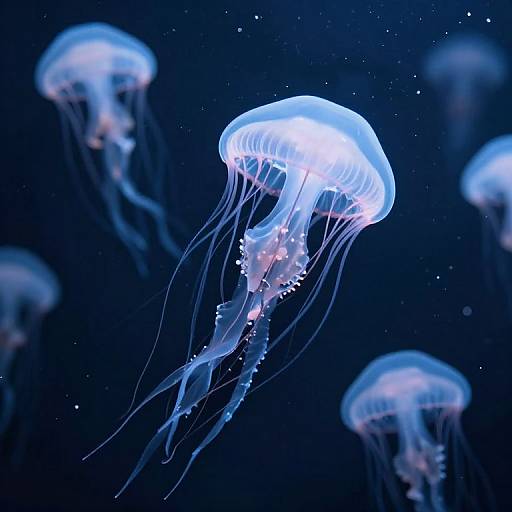 Celestial Jellyfish Beneath Starlit Sea
