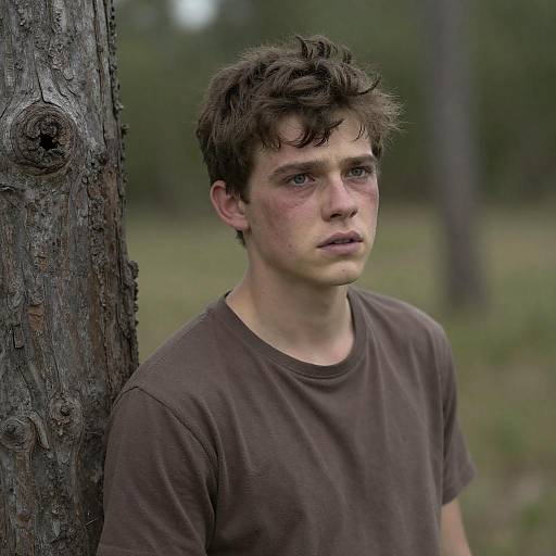Young Man with Bruised Face Portrait