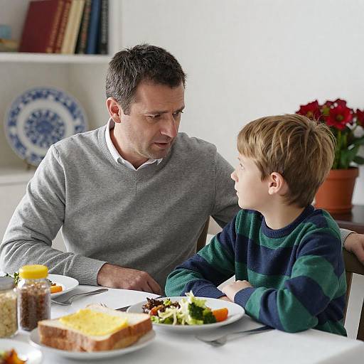 Candid Moment Between Father and Son
