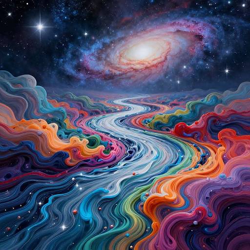 Vibrant AI Data Flow River