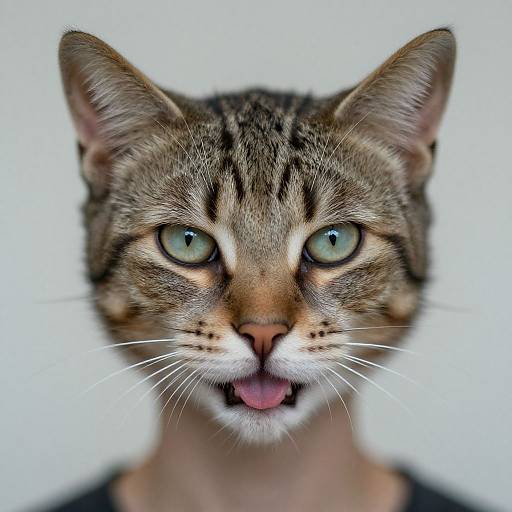 Surreal Man with Cat Head