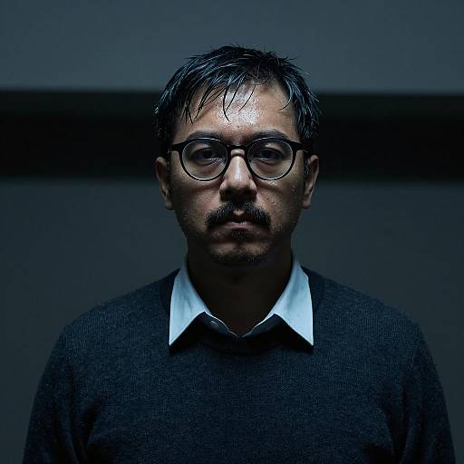 Intense Portrait of a Dark-Haired Man