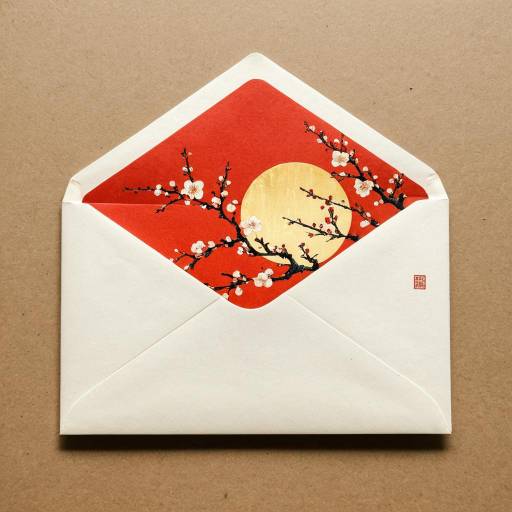 Antique Envelope with Japanese Plum Blossom Design
