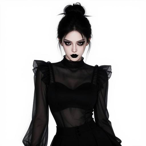Gothic Woman with Dramatic Makeup