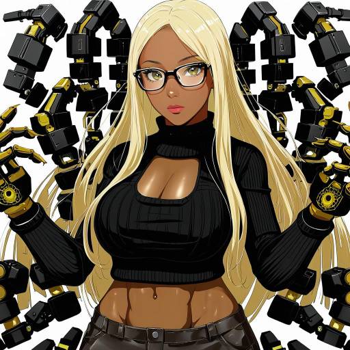 Illustration of Alma armas, va-11 hall-a in the style of Takato kurosuke