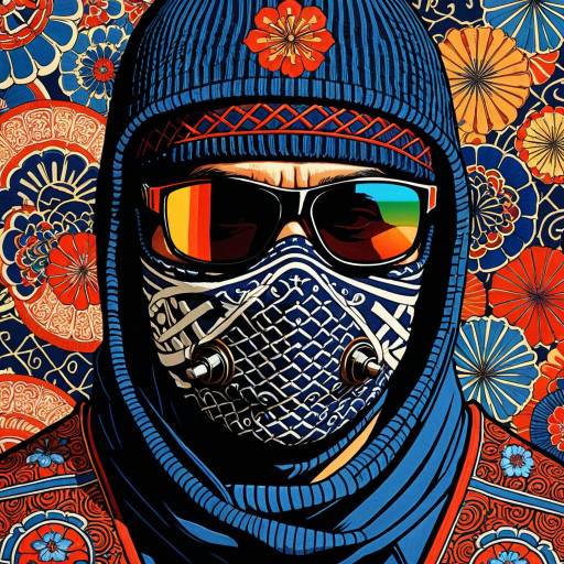 Bold Samurai with Balaclava and Sunglasses