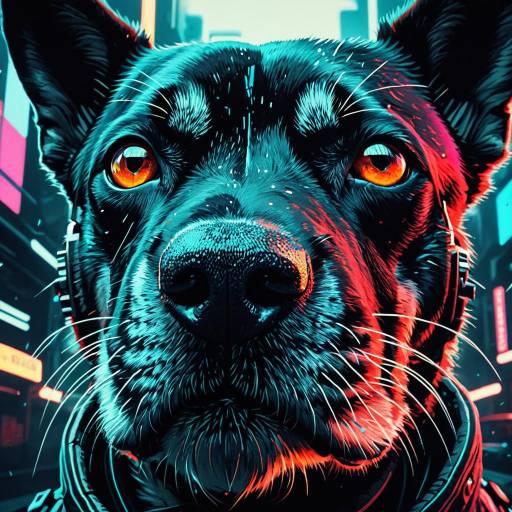 Cyberpunk Dog Close-Up