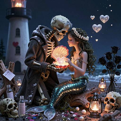 Salt-Stained Lighthouse Keeper's Mermaid Valentine