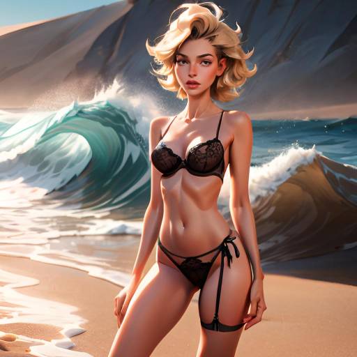 Sassy Socialite in Black Lace Lingerie