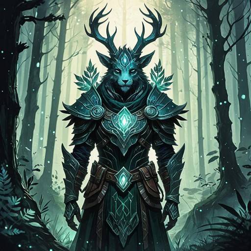 Enchanted Forest Guardian with Antlers