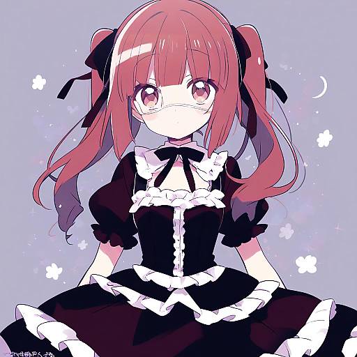 Illustration of Hanazono yurine, jashin-chan dropkick in the style of Yuzuki gao