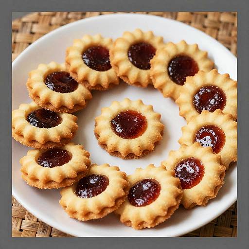 Close-up of Jam-Topped Sugar Cookies