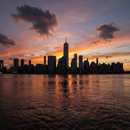 Vivid Panoramic Cityscape at Sunset