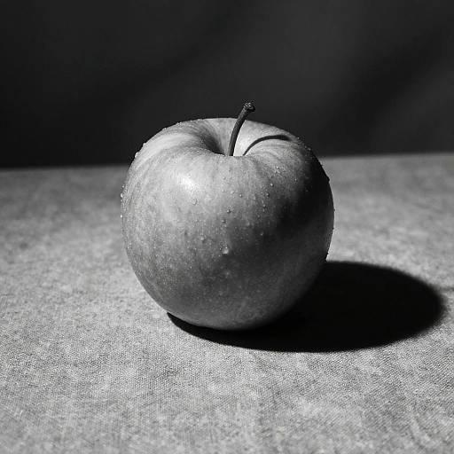 Vintage Black and White Apple Still Life