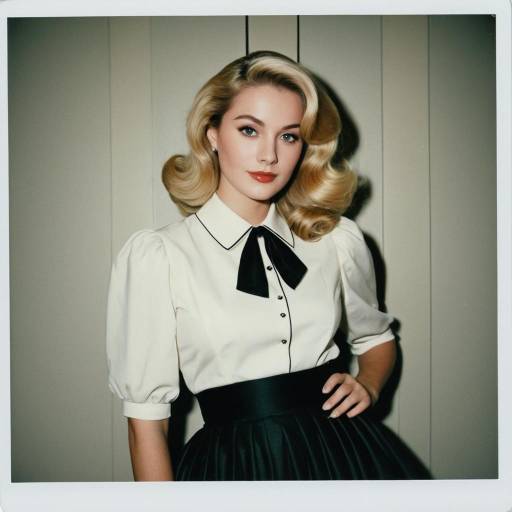 Vintage Mid-Century Style Woman in Polaroid