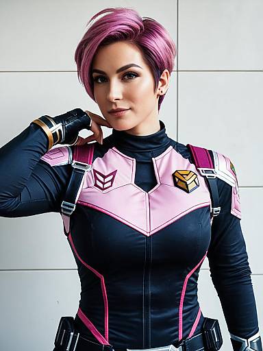 Woman in Zarya Cosplay Costume