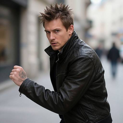 Fit European Man with Spiky Hair
