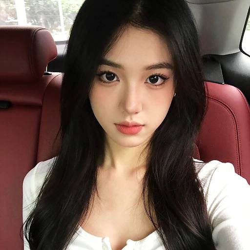 Portrait of Young Woman in Car