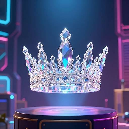 Futuristic Crystal Crown with Holograms