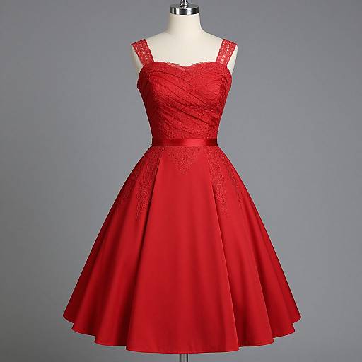 Vintage 1950s Ruby Red Party Dress
