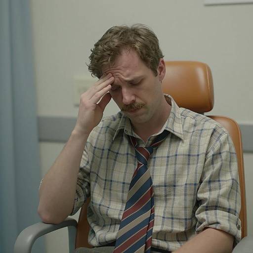 Concerned Man in Medical Setting