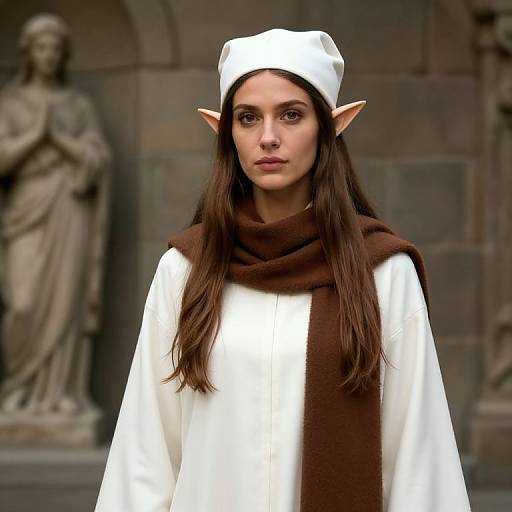 Female Elf in White Robe