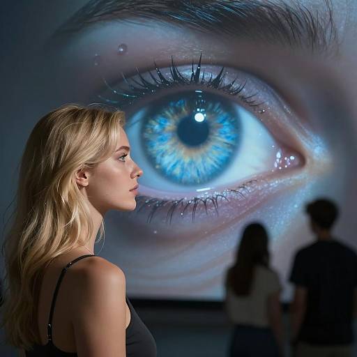 Blonde Woman Gazing Into Glowing Eye