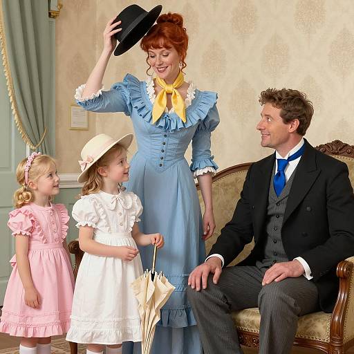 Victorian Family Portrait Illustration