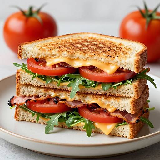 Stacked Grilled Cheese with Bacon