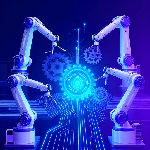 Futuristic Cyberpunk Automation Workflow