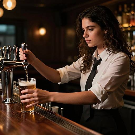 Photorealistic Bartender in Atmospheric Bar