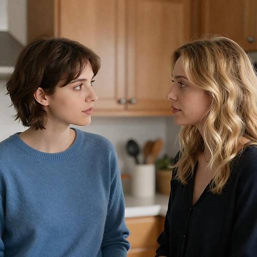 Intimate Kitchen Portrait of Two Women