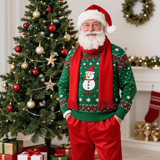 Male Santa in Festive Sweater