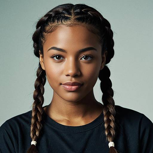 Confident African American Woman with Braided Hair